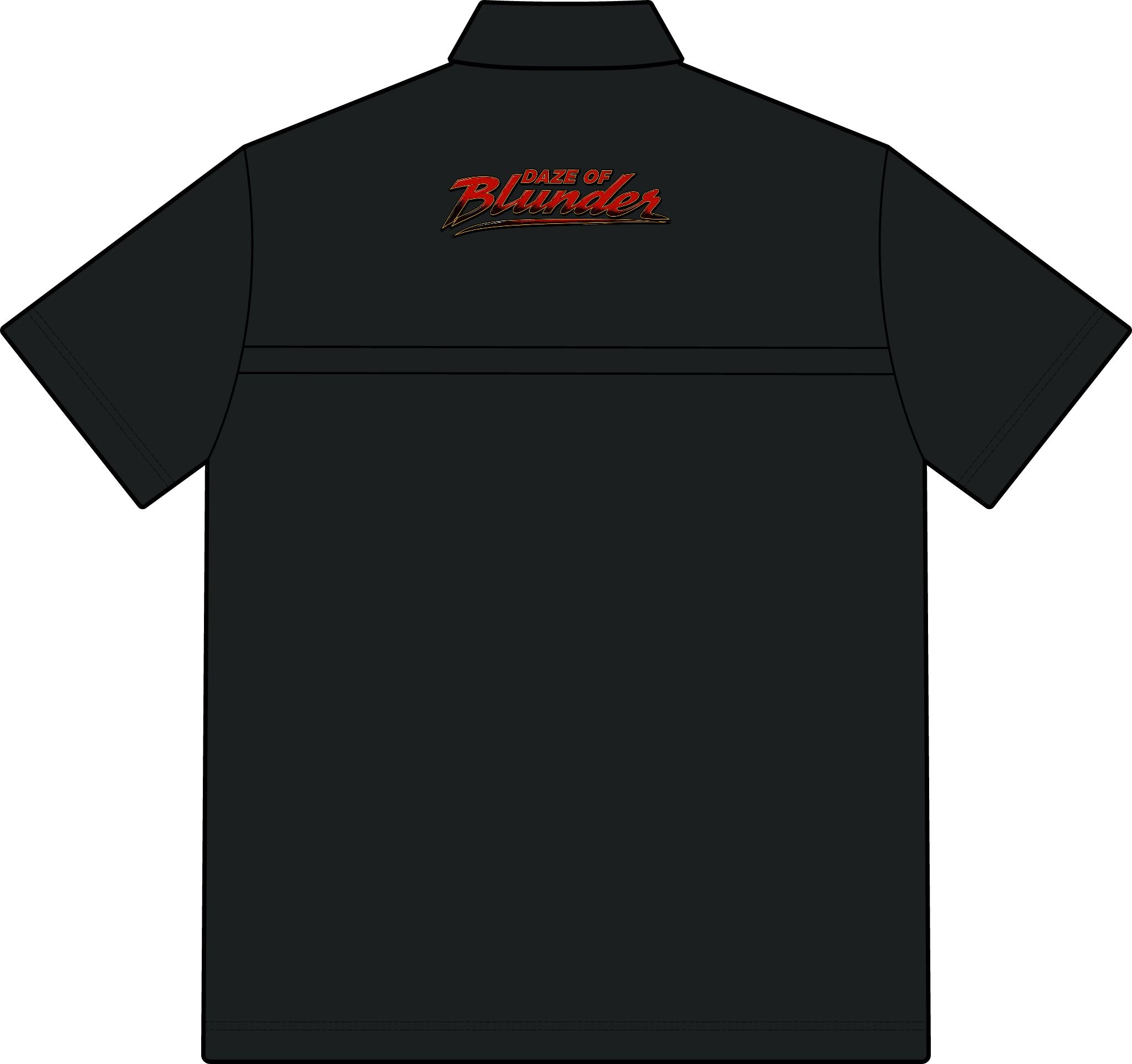 Daze of Blunder Polo — Men's Lightweight Black/Grey Performance Polo