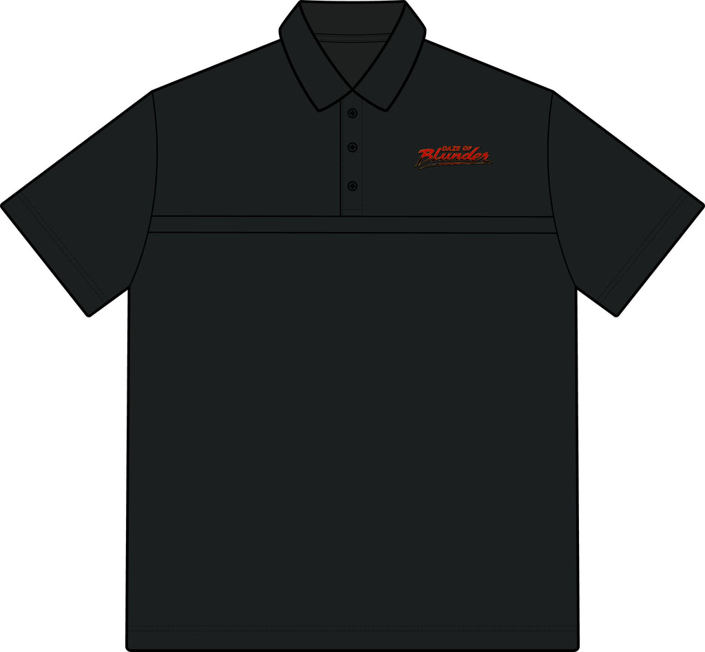 Daze of Blunder Polo — Men's Lightweight Black/Grey Performance Polo